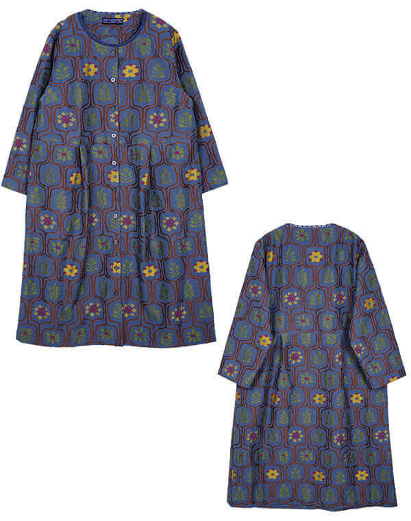 
                  
                    Load image into Gallery viewer, リーフ柄ジャカード前開きワンピース / BEH01070WA
                  
                