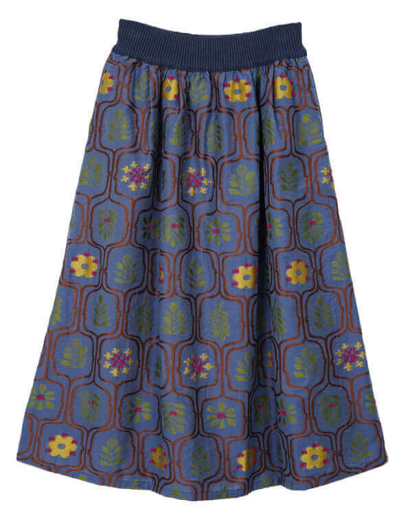 リーフ柄ジャカードフレアスカート / BEH01071WA