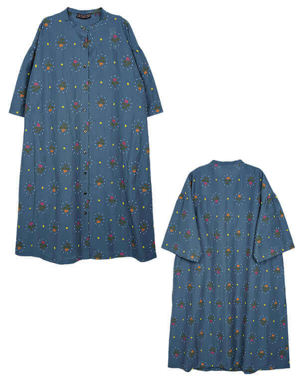 
                  
                    Load image into Gallery viewer, リズムフラワー前開きワンピース / BEH01075WA
                  
                