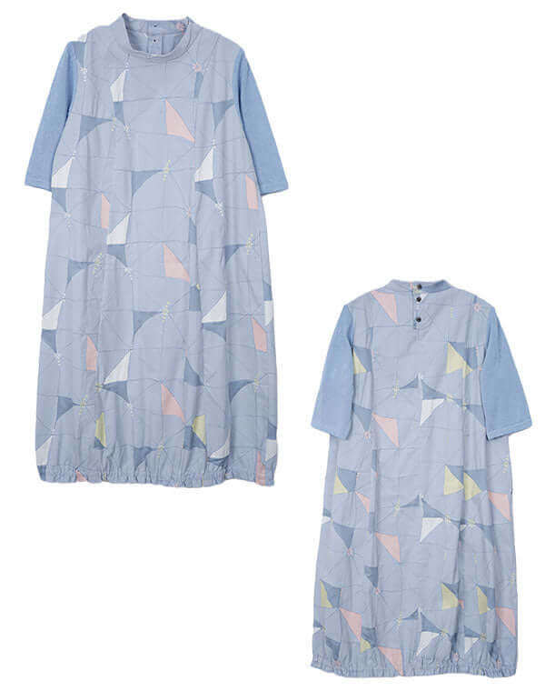 
                  
                    Load image into Gallery viewer, ハイカウントタイル柄ワンピース / BEH01079WA
                  
                