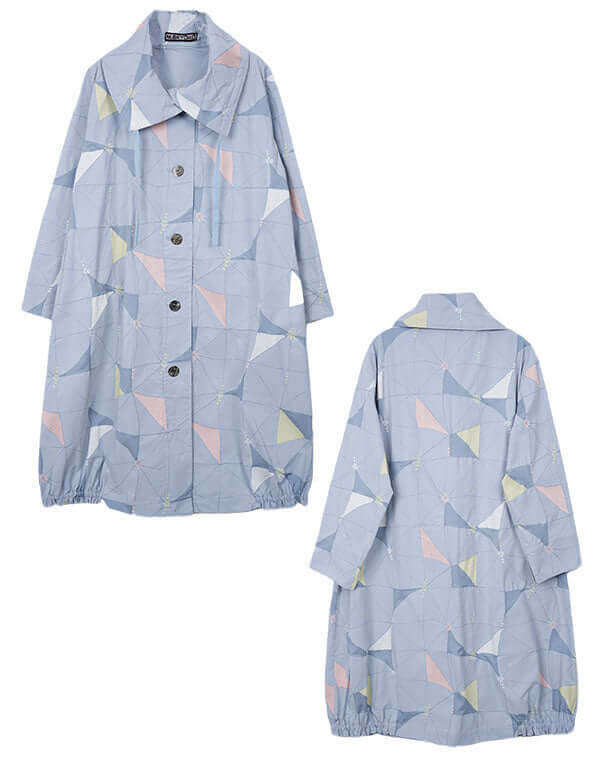 
                  
                    Load image into Gallery viewer, ハイカウントタイル柄ロングコート / BEH01081WA
                  
                