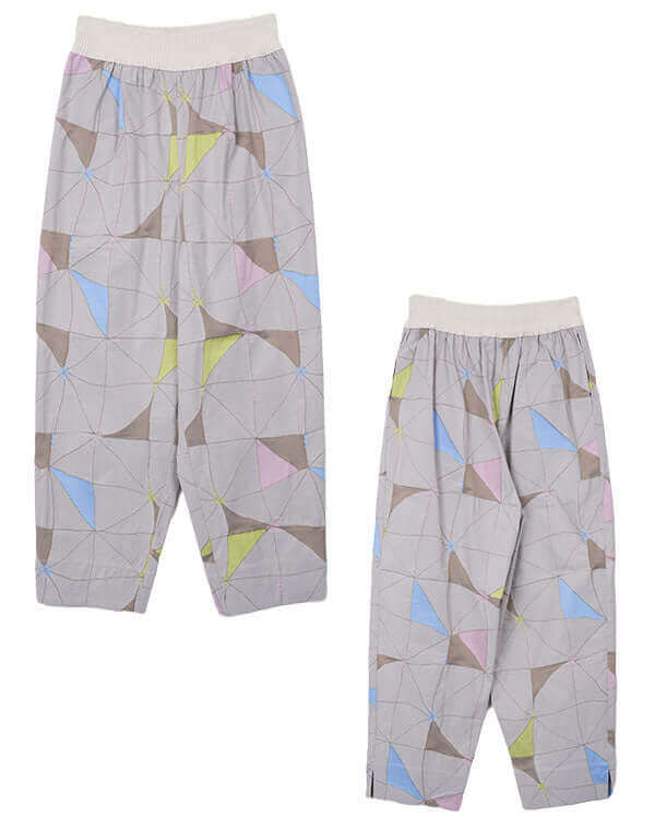 ハイカウントタイル柄テーパードパンツ / BEH01082WA