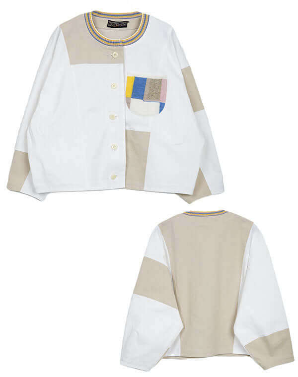 
                  
                    Load image into Gallery viewer, デニムパッチワークジャケット / BEH01084WA
                  
                