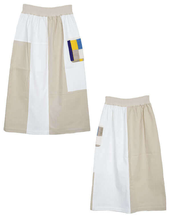 
                  
                    Load image into Gallery viewer, デニムパッチワークスカート / BEH01085WA
                  
                