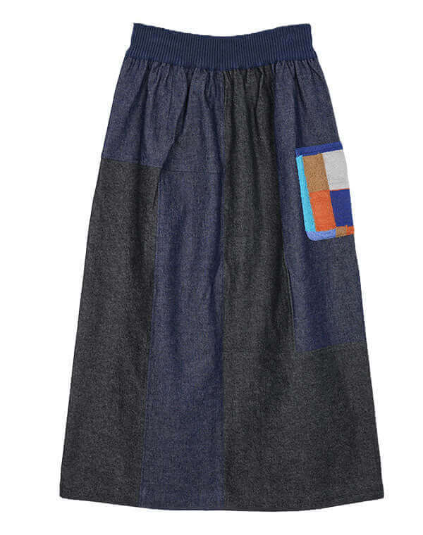 
                  
                    Load image into Gallery viewer, デニムパッチワークスカート / BEH01085WA
                  
                