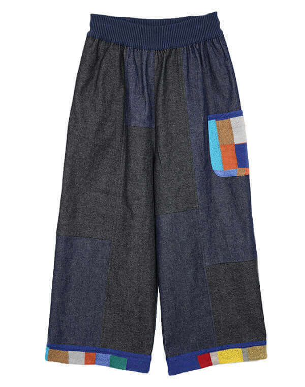 
                  
                    Load image into Gallery viewer, デニムパッチワークパンツ / BEH01086WA
                  
                