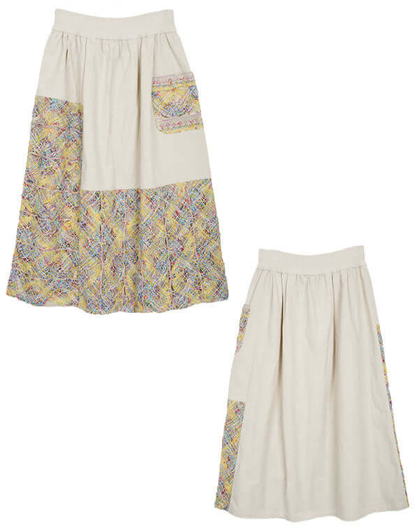 ファンシーレース切替スカート / BEH01089WA