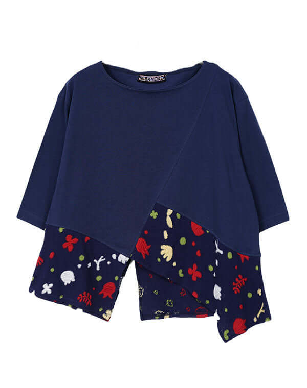 
                  
                    Load image into Gallery viewer, ガーデン柄切替Tシャツ / BEH01108WA
                  
                