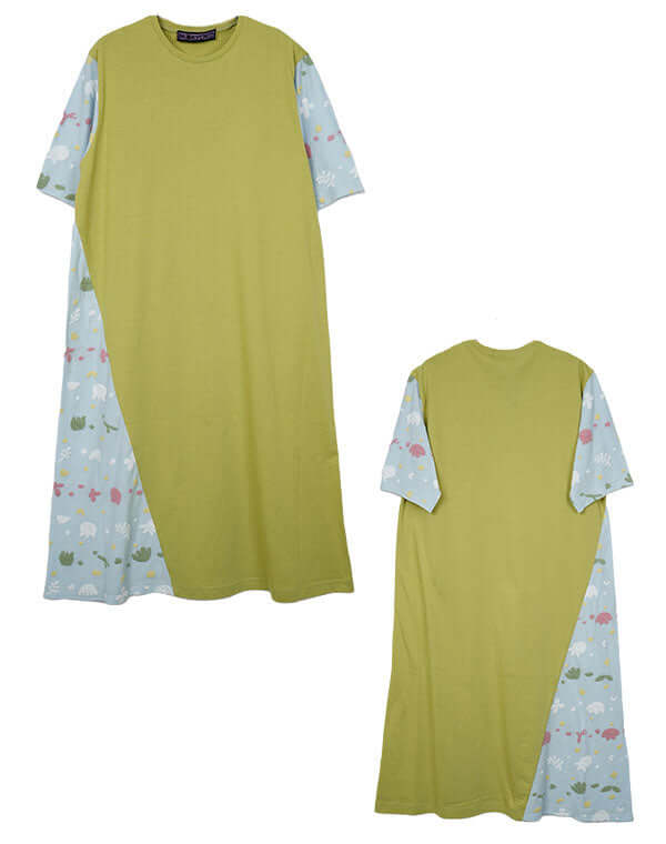 
                  
                    Load image into Gallery viewer, ガーデン柄切替ワンピース / BEH01109WA
                  
                