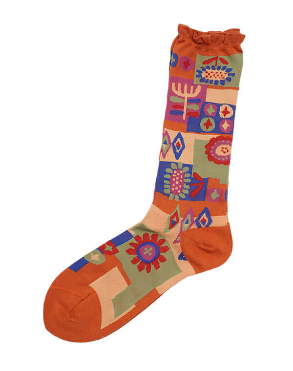 パッチワーク柄ソックス / BEH01122WA