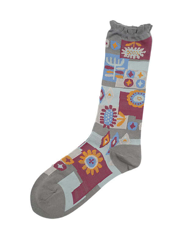 パッチワーク柄ソックス / BEH01122WA