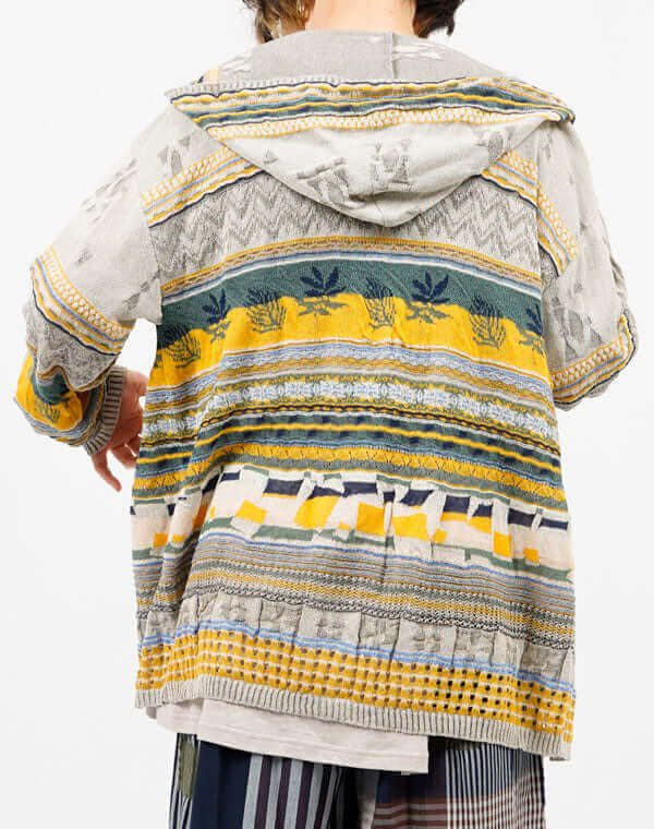 
                  
                    Load image into Gallery viewer, MIXジャカードフード付きカーディガン / BEH07003WA
                  
                