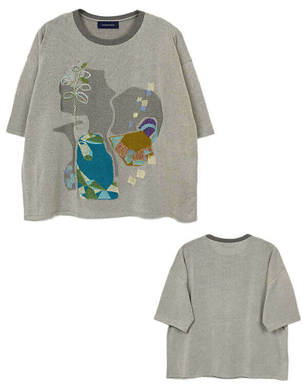 
                  
                    Load image into Gallery viewer, メシィカフェ柄刺繍入りプルオーバー / BEH07008WA
                  
                