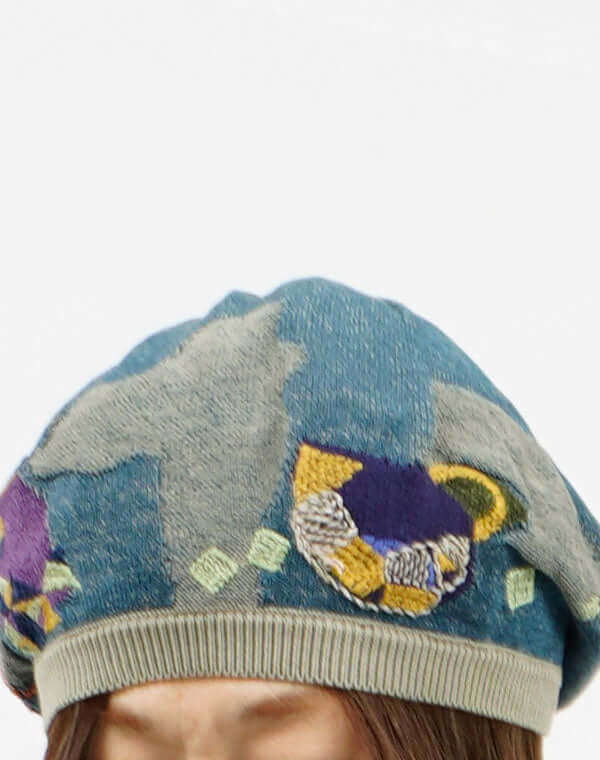 
                  
                    Load image into Gallery viewer, メシィカフェ柄刺繍入りベレー帽 / BEH07011WA
                  
                