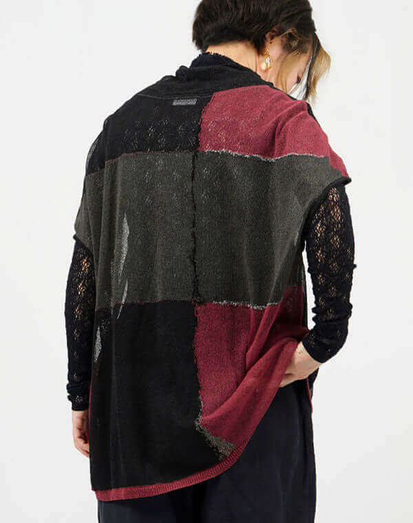 
                  
                    Load image into Gallery viewer, カラータッチ柄ロングベスト / BEH07014WA
                  
                