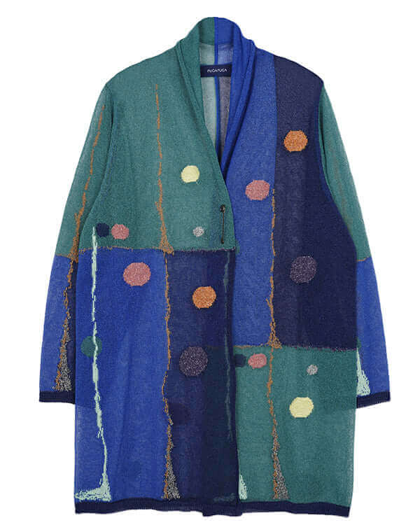 
                  
                    Load image into Gallery viewer, カラータッチ柄ロングカーディガン / BEH07015WA
                  
                