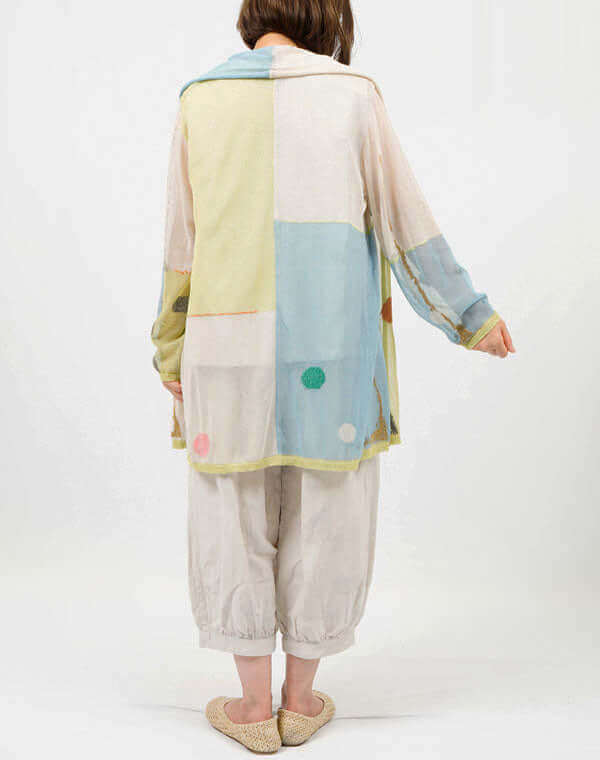 
                  
                    Load image into Gallery viewer, カラータッチ柄ロングカーディガン / BEH07015WA
                  
                