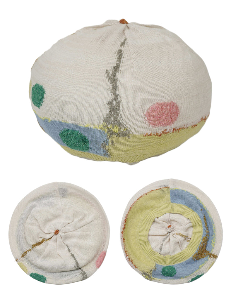 カラータッチ柄ベレー帽 / BEH07018WA