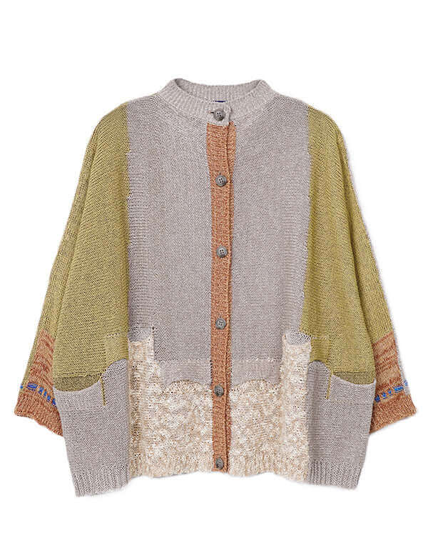 ミックスポケット柄カーディガン / BEH07021WA