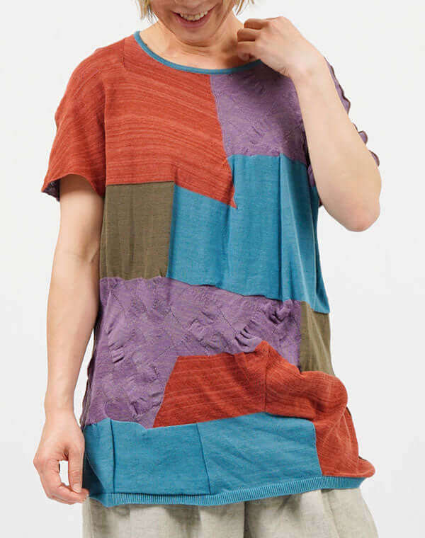 リンクス柄半袖プルオーバー / BEH07028WA