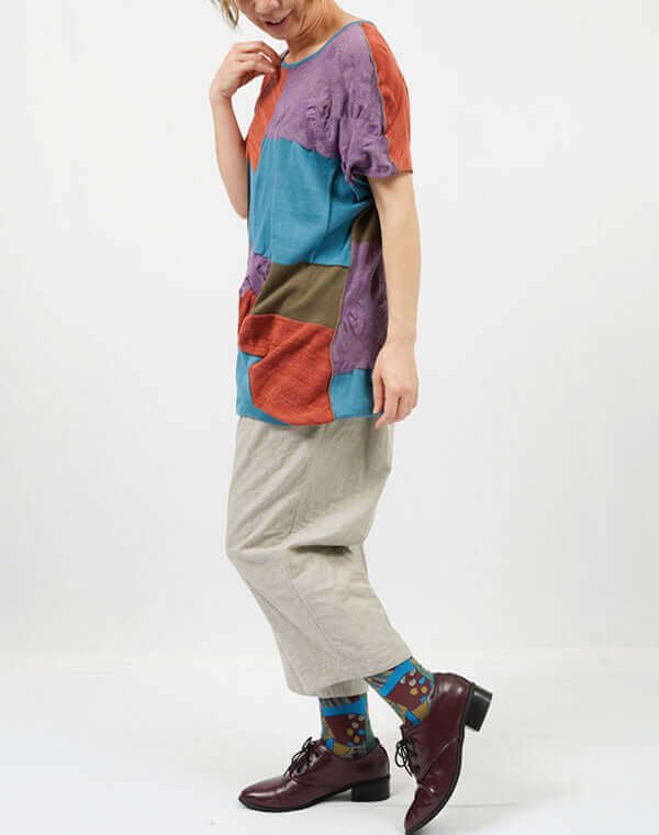 
                  
                    Load image into Gallery viewer, リンクス柄半袖プルオーバー / BEH07028WA
                  
                