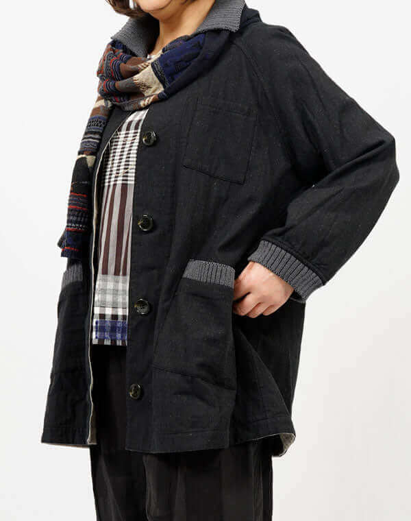 
                  
                    Load image into Gallery viewer, 綿麻リバーシブルニット使いミドルコート / BEH07034WA
                  
                