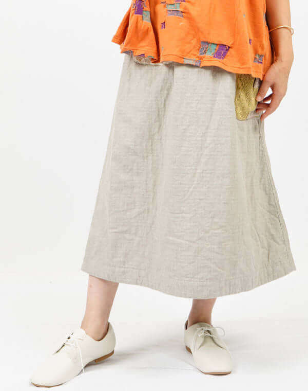 
                  
                    Load image into Gallery viewer, 綿麻リバーシブルニット使いスカート / BEH07035WA
                  
                