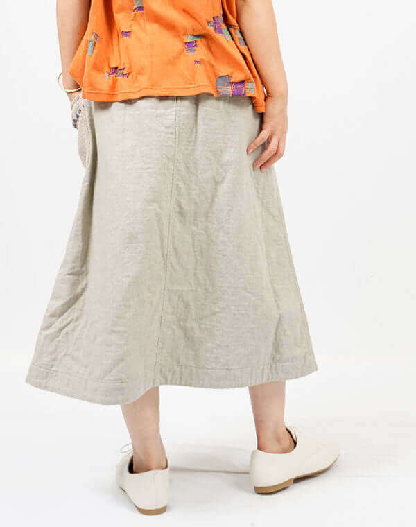 
                  
                    Load image into Gallery viewer, 綿麻リバーシブルニット使いスカート / BEH07035WA
                  
                