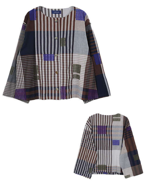 チェックウールドビーカーディガン / BEH07039WA