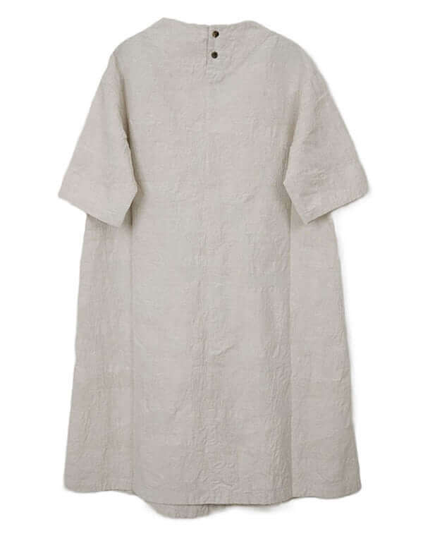 
                  
                    Load image into Gallery viewer, 綿麻柄ハイネックギャザーワンピース / BEH07042WA
                  
                