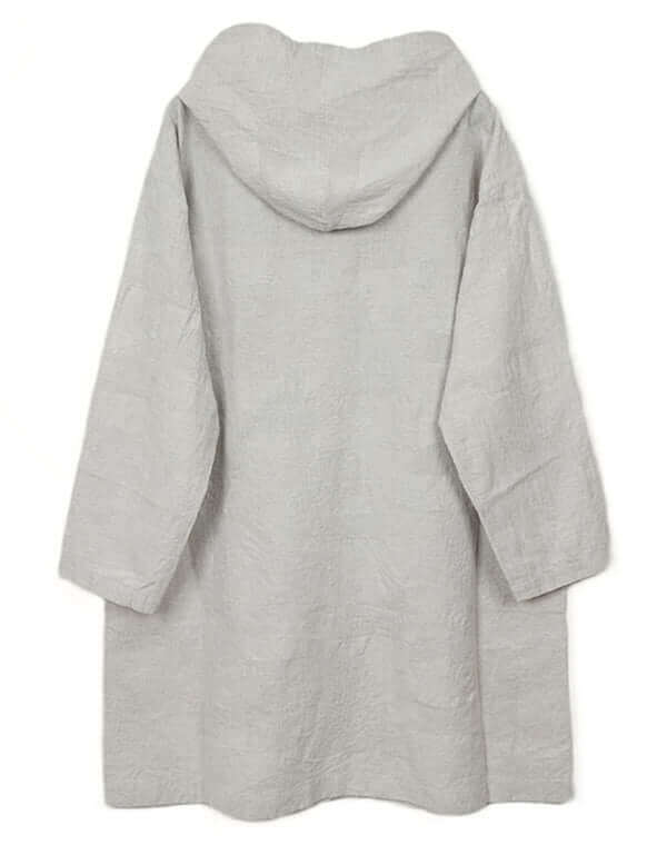 
                  
                    Load image into Gallery viewer, 綿麻柄フード付きロングコート / BEH07044WA
                  
                