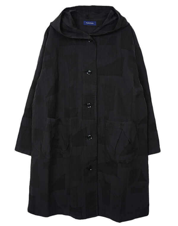 
                  
                    Load image into Gallery viewer, 綿麻柄フード付きロングコート / BEH07044WA
                  
                