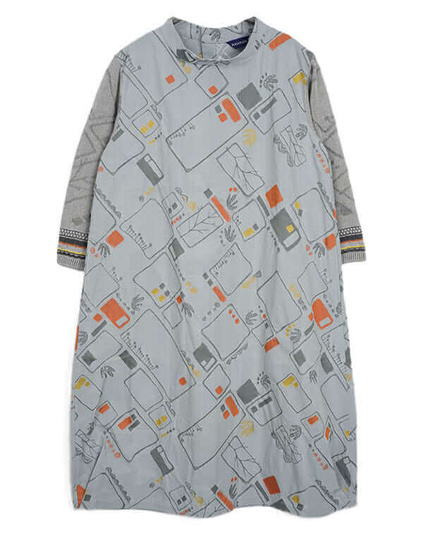 
                  
                    Load image into Gallery viewer, ガーデニング柄ニットスリーブワンピース / BEH07046WA
                  
                