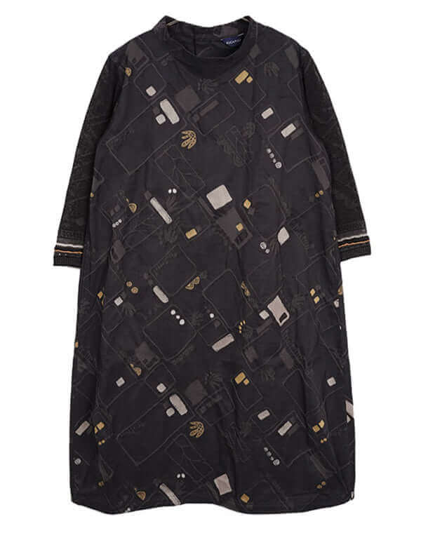 
                  
                    Load image into Gallery viewer, ガーデニング柄ニットスリーブワンピース / BEH07046WA
                  
                