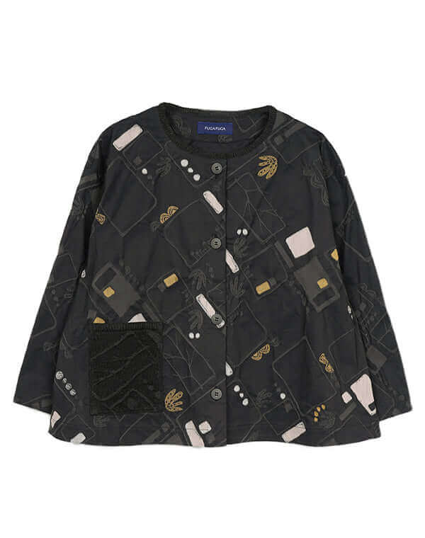 
                  
                    Load image into Gallery viewer, ガーデニング柄ニット使いジャケット / BEH07047WA
                  
                