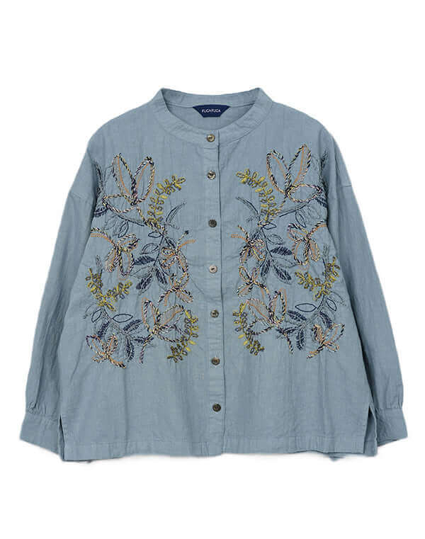 
                  
                    Load image into Gallery viewer, 製品染めリーフ刺繍入りシャツ / BEH07053WA
                  
                