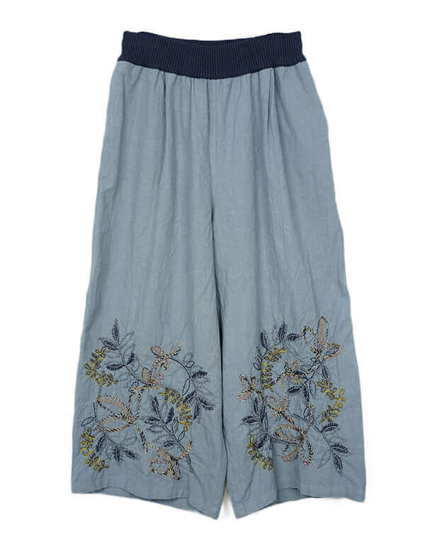 
                  
                    Load image into Gallery viewer, 製品染めリーフ刺繍入りパンツ / BEH07054WA
                  
                