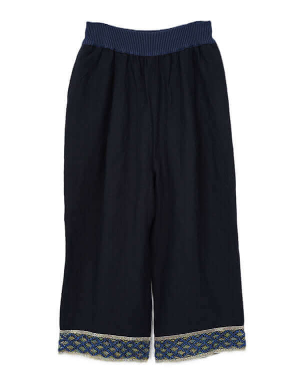 
                  
                    Load image into Gallery viewer, レース付きリネンストレートパンツ / BEH07058WA
                  
                