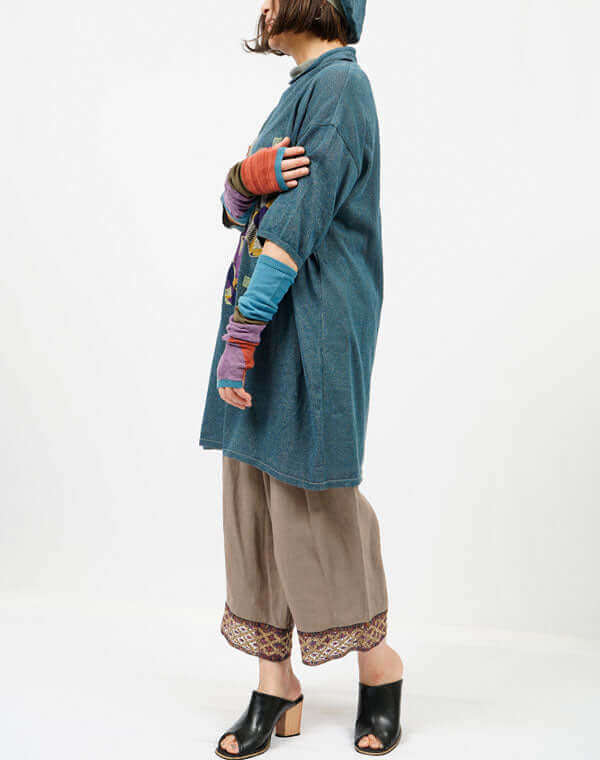 
                  
                    Load image into Gallery viewer, レース付きリネンストレートパンツ / BEH07058WA
                  
                