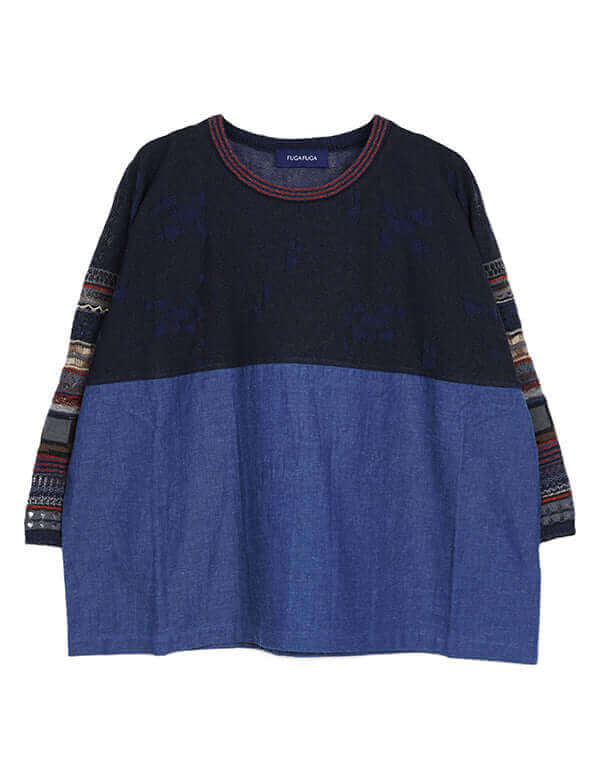 
                  
                    Load image into Gallery viewer, ニットドッキングプルオーバー / BEH07059WA
                  
                