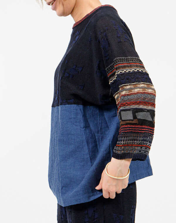 
                  
                    Load image into Gallery viewer, ニットドッキングプルオーバー / BEH07059WA
                  
                