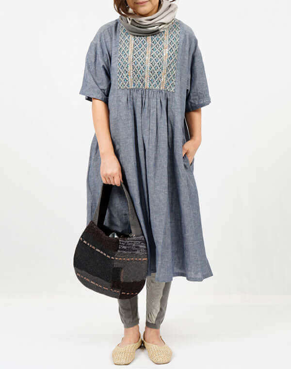 レース付きフレアワンピース / BEH07060WA