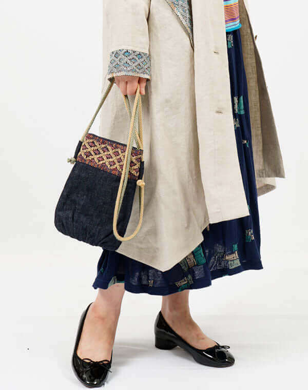 レース付きデニムポシェット / BEH07062WA