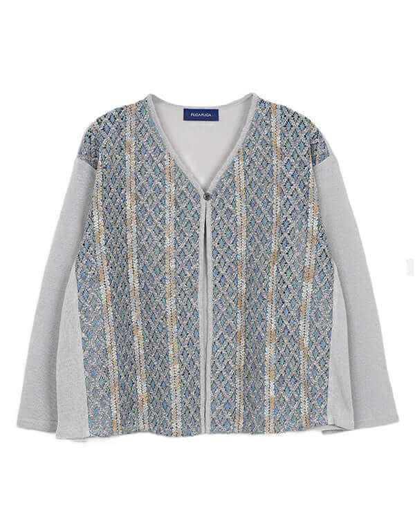 レース使いニットカーディガン / BEH07063WA