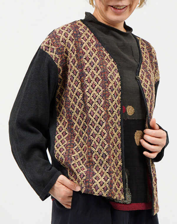 レース使いニットカーディガン / BEH07063WA