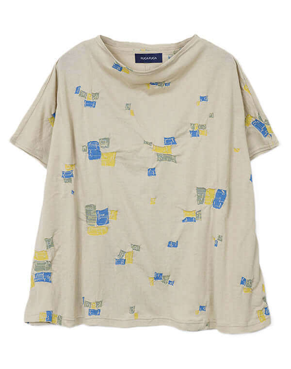 
                  
                    Load image into Gallery viewer, つみき柄ジャージーノースリーブプルオーバー / BEH07064WA
                  
                