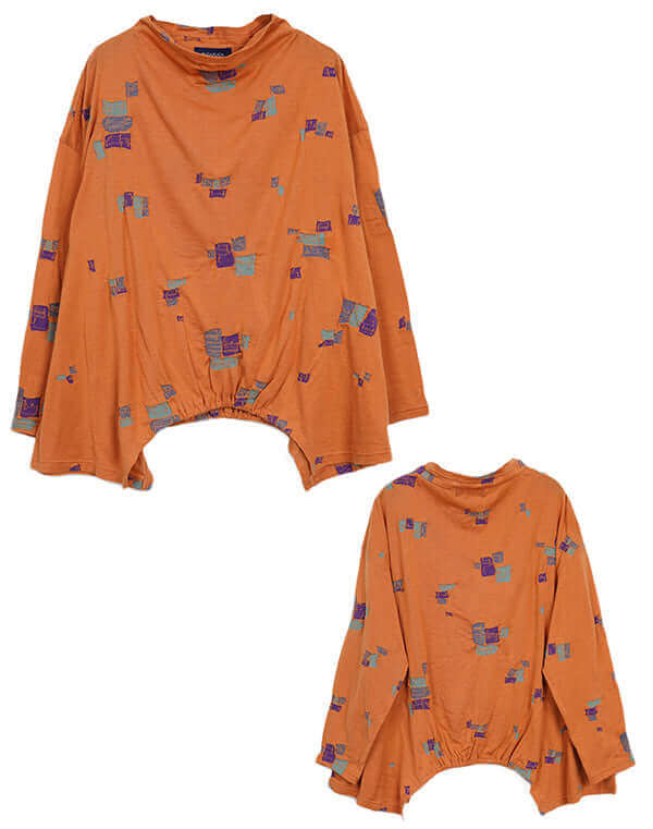 つみき柄ジャージーギャザープルオーバー / BEH07065WA