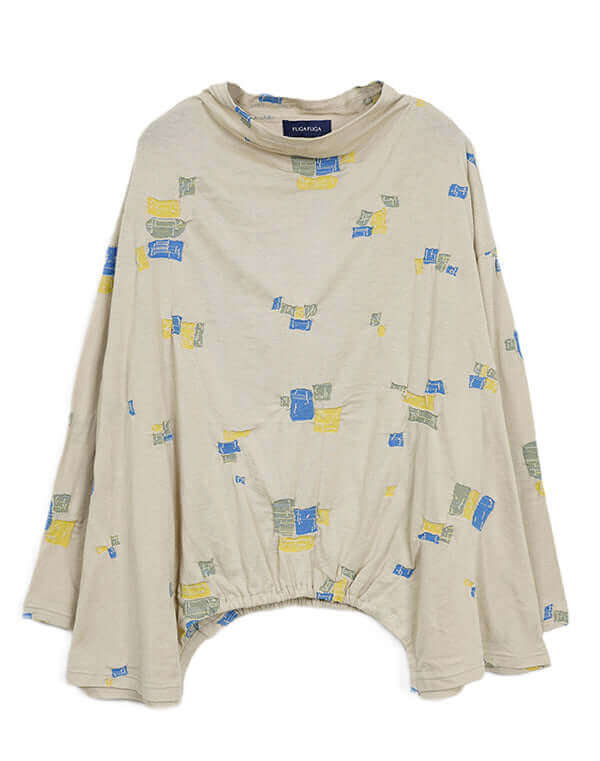 
                  
                    Load image into Gallery viewer, つみき柄ジャージーギャザープルオーバー / BEH07065WA
                  
                