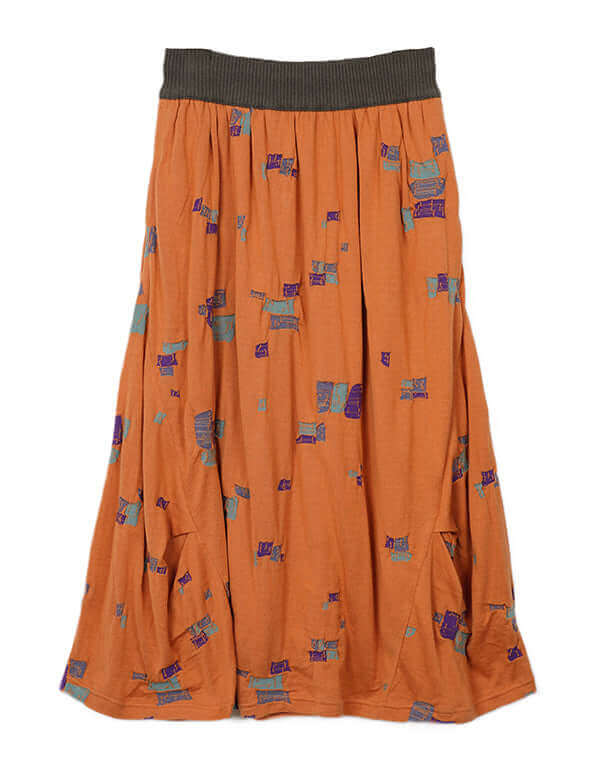 つみき柄ジャージードレープスカート / BEH07066WA