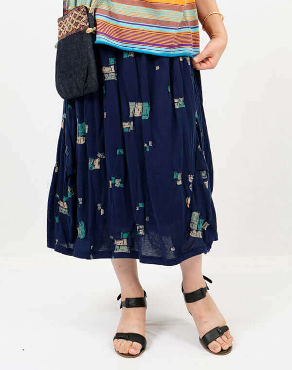 つみき柄ジャージードレープスカート / BEH07066WA